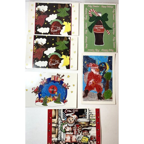 Vintage  Christmas Coca Cola Postcard Holiday Cards 1998 Lot READ - Picture 1 of 8